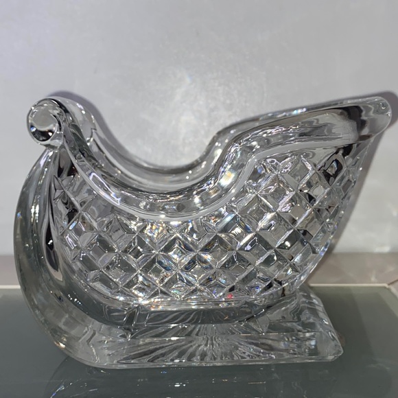 1980s Vintage 24% Lead Crystal Sleigh Candy Dish Bowl - Picture 4 of 9